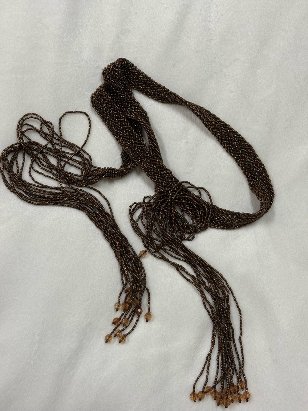 Beaded Brown Multi-Strand Waist Belt